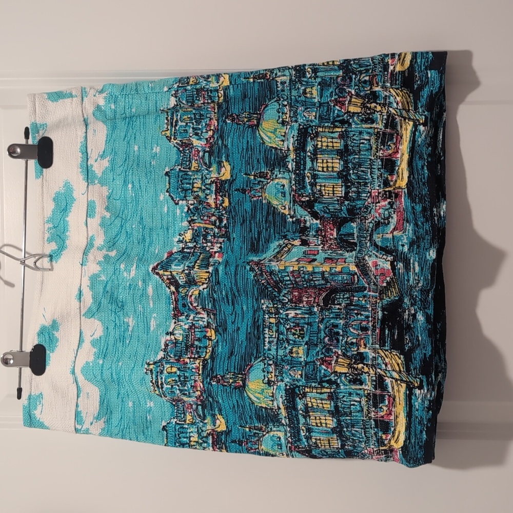Water Scene Talbots skirt Size 10
